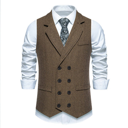 Herren Weste Herringbone Elegant Knopfleiste Modern