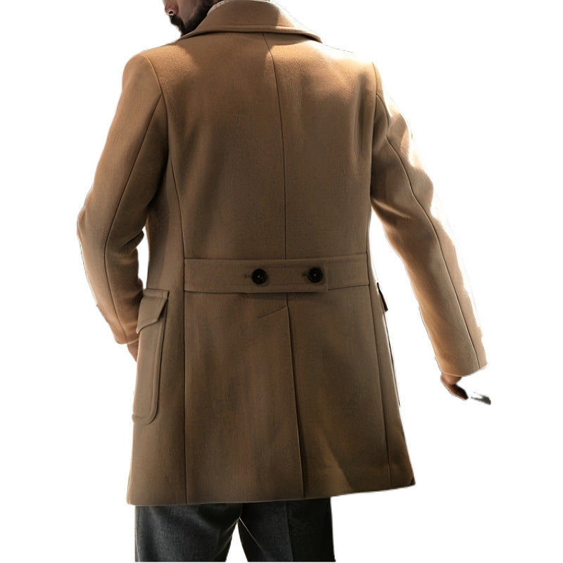 Herren Wintermantel Doppeltbreit Eleganter Langmantel
