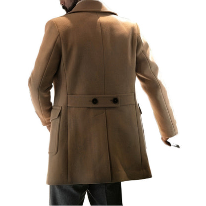 Herren Wintermantel Doppeltbreit Eleganter Langmantel