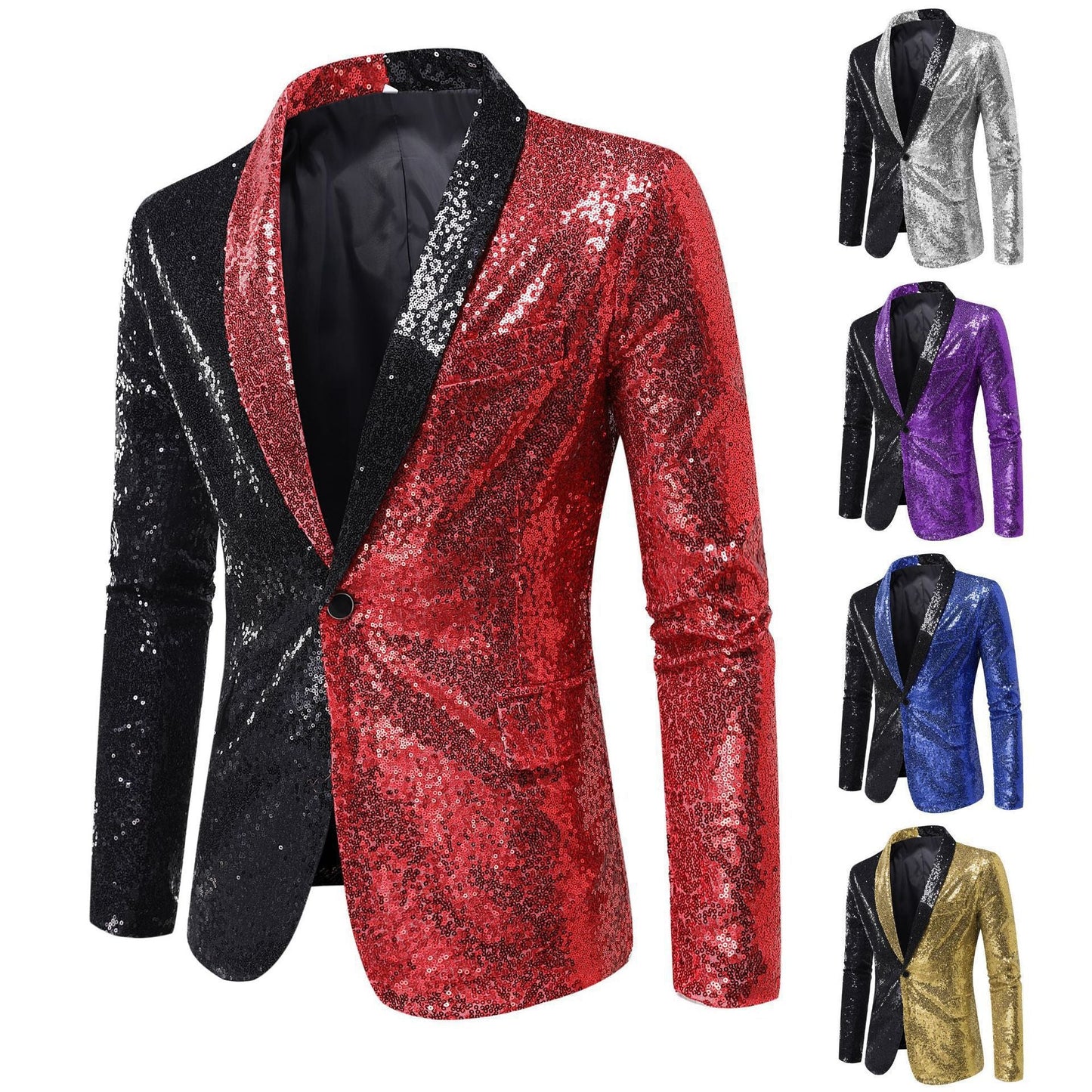 Herren Glitzerjacke Modern Schnitt Funkelnd - BerlinGlamour