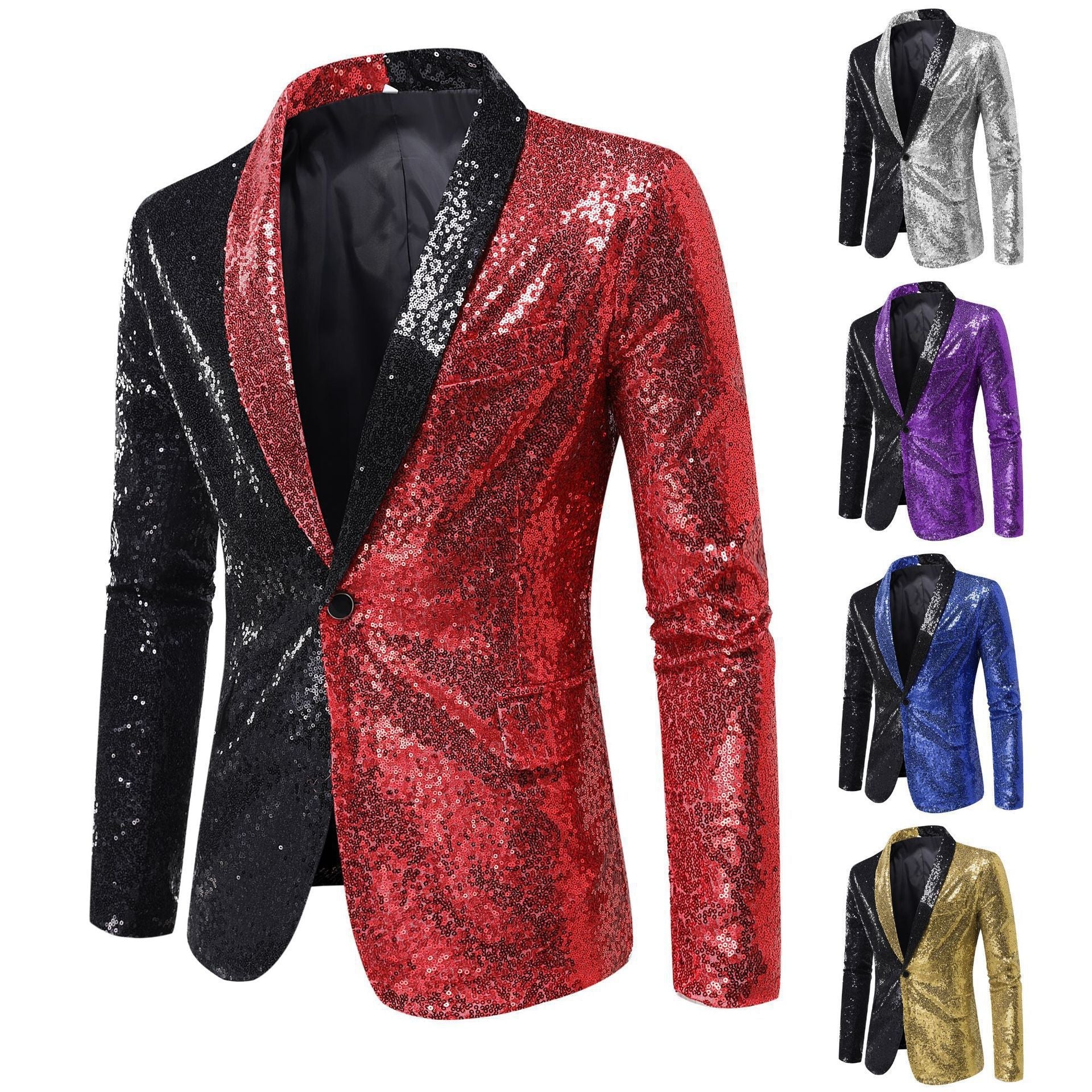 Herren Glitzerjacke Modern Schnitt Funkelnd - BerlinGlamour