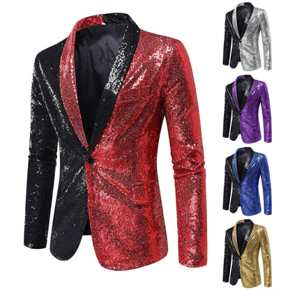 Herren Glitzerjacke Modern Schnitt Funkelnd - BerlinGlamour