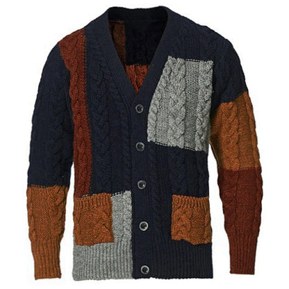 Männer Strickjacke bunt gemustert mit Taschen