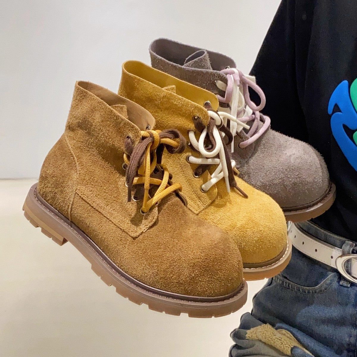 Damen Chelsea Boots Bequem Stilvoll Schnürsenkel - BerlinGlamour