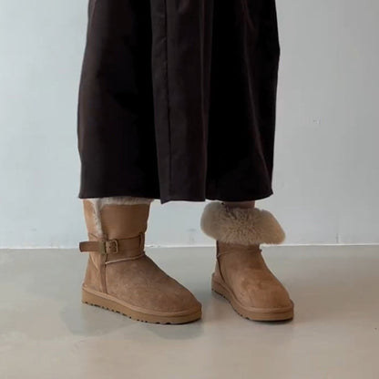 Damen Winterstiefel Warm mit weichem Kunstfellkragen und robuster Sohle