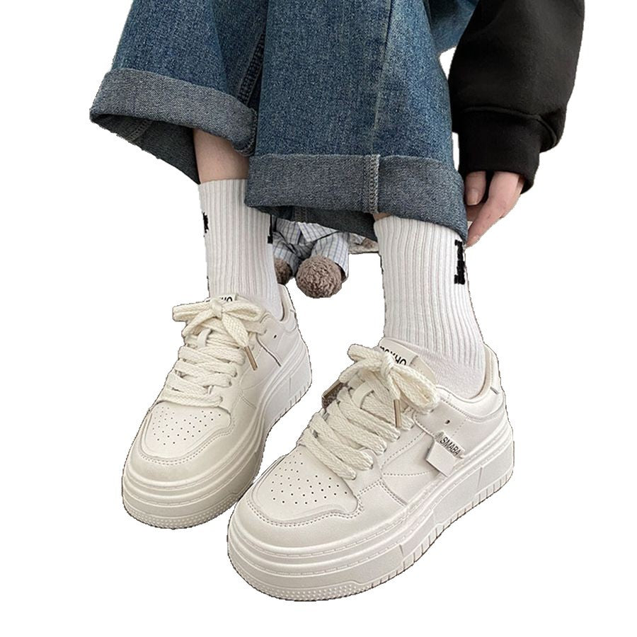 Damen Sneaker Hochsohlen Atmungsaktiv Schwarz