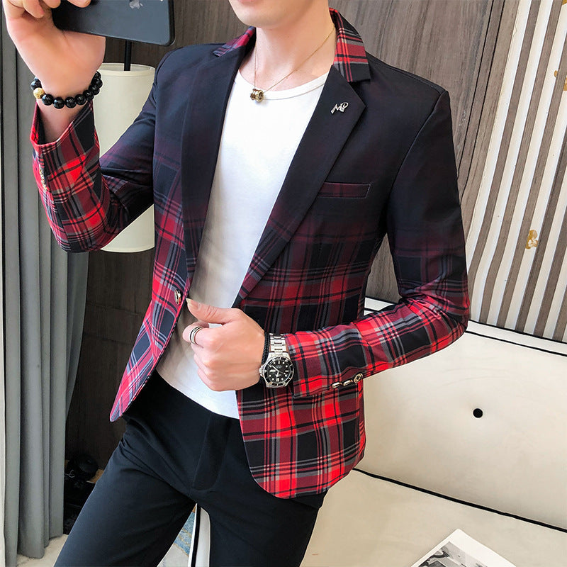 Herren Blazer Karo Moderner Schnitt Elegant