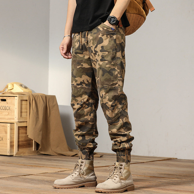 Herren Cargo-Hose Camouflage Elastic mit Taschen - BerlinGlamour