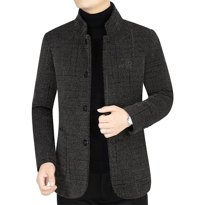 Mann Freizeitjacke Melange Stoff Modern Urban