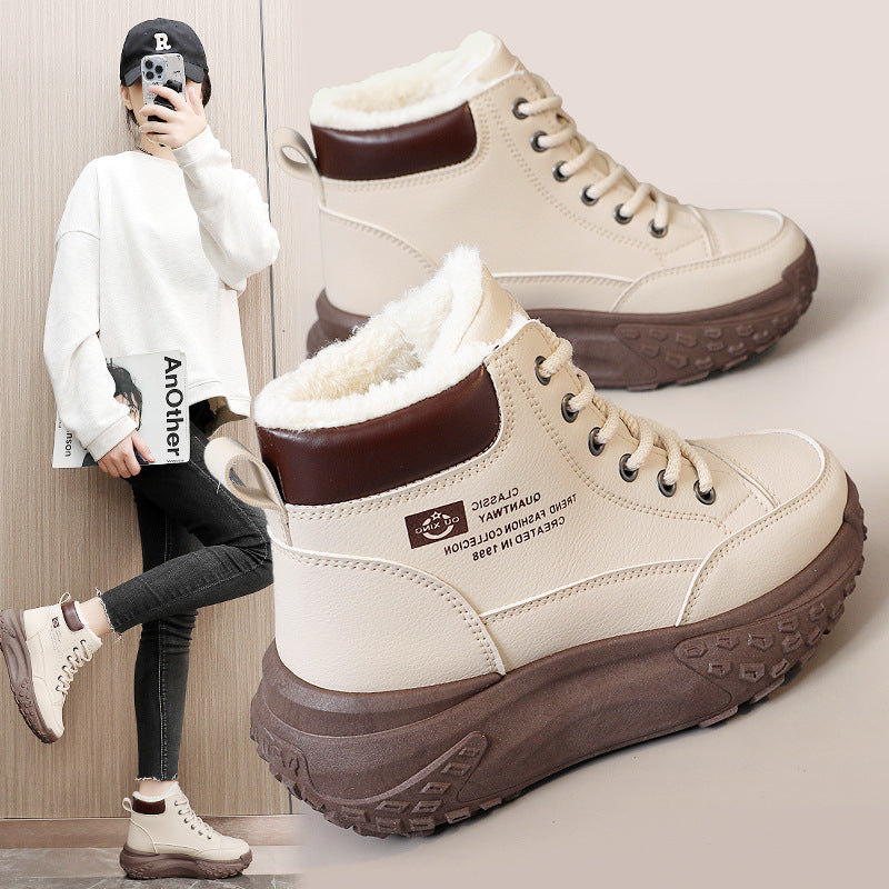 Damen Winter Sneaker High-Top Kuschelig Warm