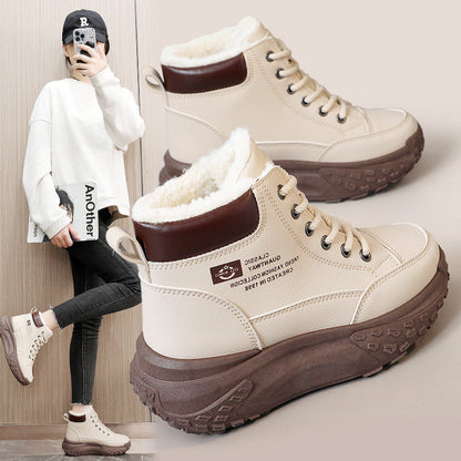 Damen Winter Sneaker High-Top Kuschelig Warm