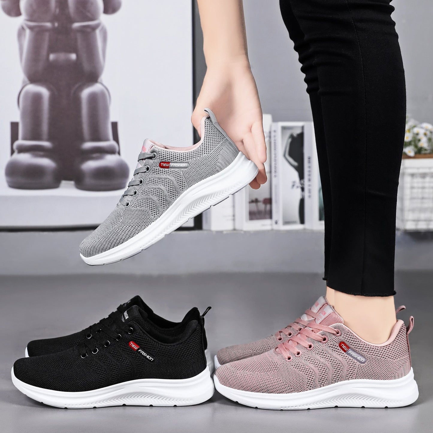 Damen Sneaker Laufschuhe Sport Atmungsaktiv