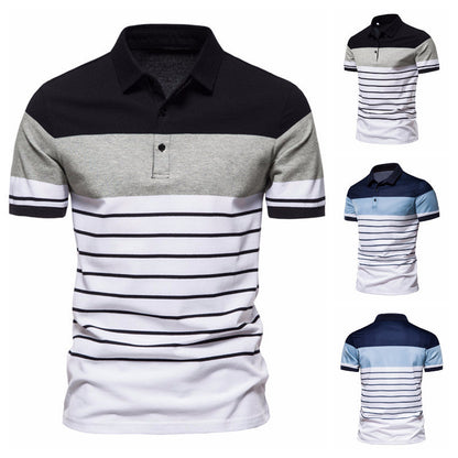 Herren Polohemd Modern Streifenmuster Komfortschnitt