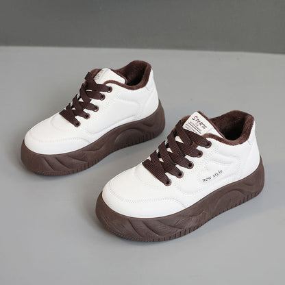 Damen Sneaker Sportlich Flauschig Warm