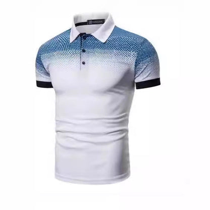 Herren Poloshirt Farbverlauf Modern Kontrastdetails