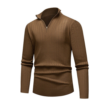 Herren Strickpullover Modern Stehkragen Reißverschluss Hochwertig