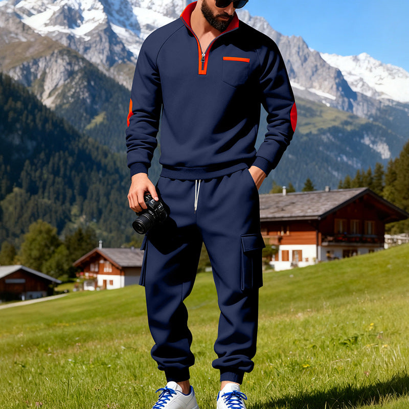 Herren Sportanzug Freizeitanzug Modern mit Taschen