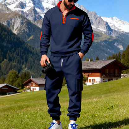Herren Sportanzug Freizeitanzug Modern mit Taschen