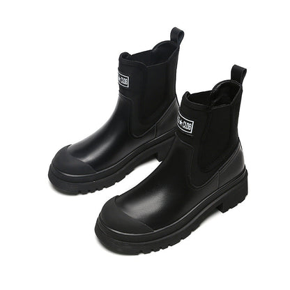 Damen Chelsea Stiefel Robust Moderne Sohle Schwarz