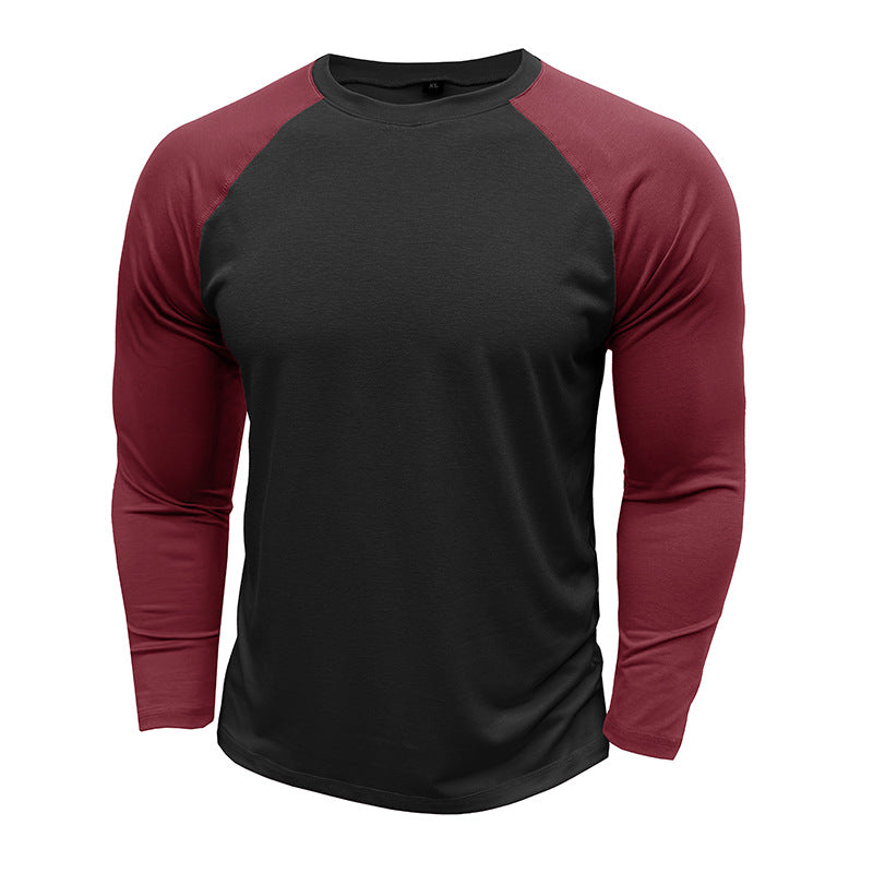 Herren Langarmshirt Sportlich Raglan Ärmel Modern