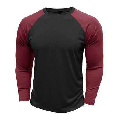 Herren Langarmshirt Sportlich Raglan Ärmel Modern