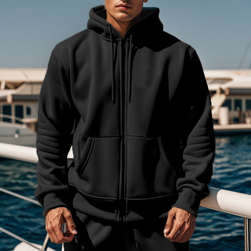 Herren Kapuzenjacke Wasserdicht mit Reißverschlusstaschen Modern - BerlinGlamour