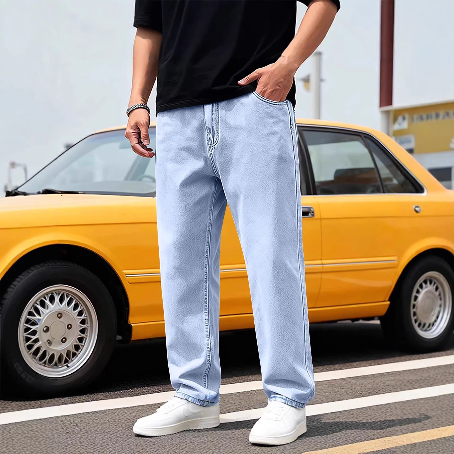 Herren Jeans Weite Bein mit vielen Taschen - BerlinGlamour
