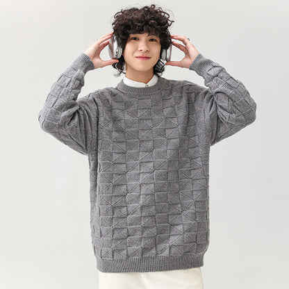 Herren Pullover Struktur Oberfläche Modern Schwarz - BerlinGlamour