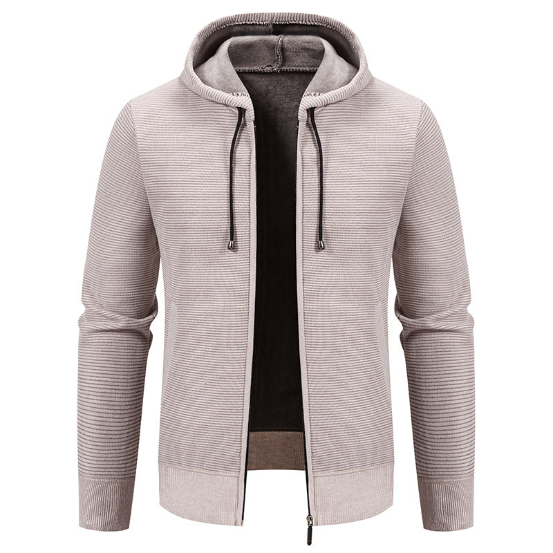 Herren Strickjacke Modern mit Kapuze Elegante Design