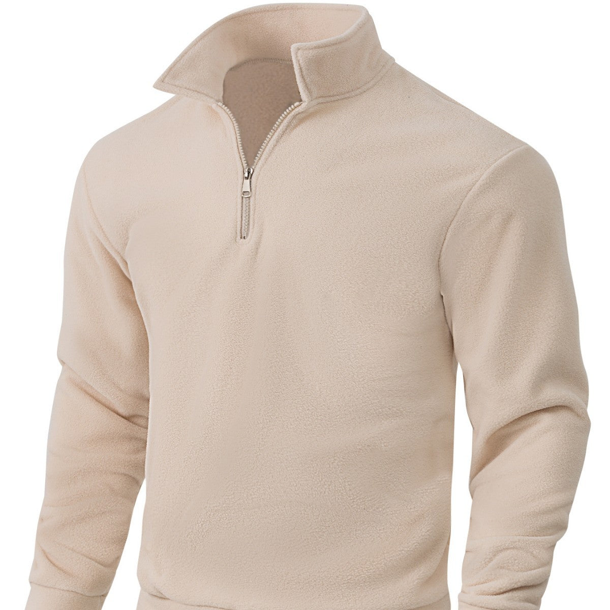 Herren Fleece Pullover Halbzipper Hoher Kragen Warm