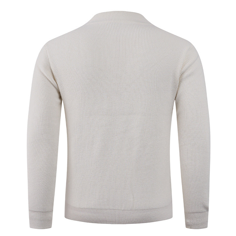 Herren Pullover Rundhals Strukturstoff Modern