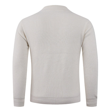 Herren Pullover Rundhals Strukturstoff Modern