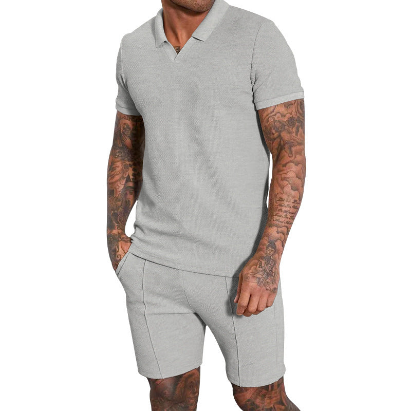 Herren Poloshirt und Shorts Set Sommer Komfort