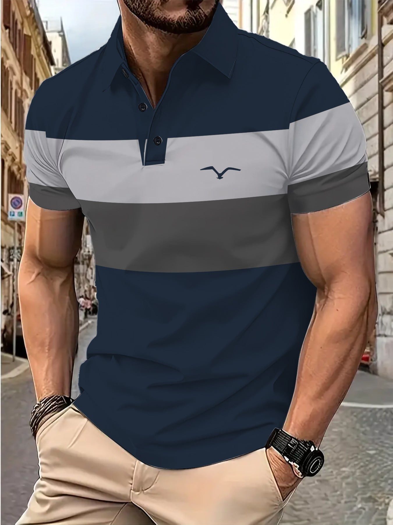 Herren Poloshirt Kurzarm Farbenfroh Modern Berlin