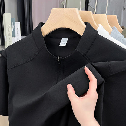 Herren Funktionsshirt Kurzarm atmungsaktiv mit Reißverschluss