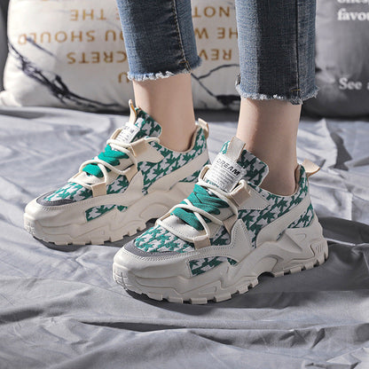 Damen Sneaker Chunky Komfortabel Karomuster