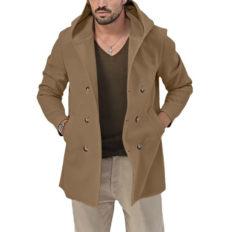 Herren Mantel Gefüttert Stilvolle Winterjacke