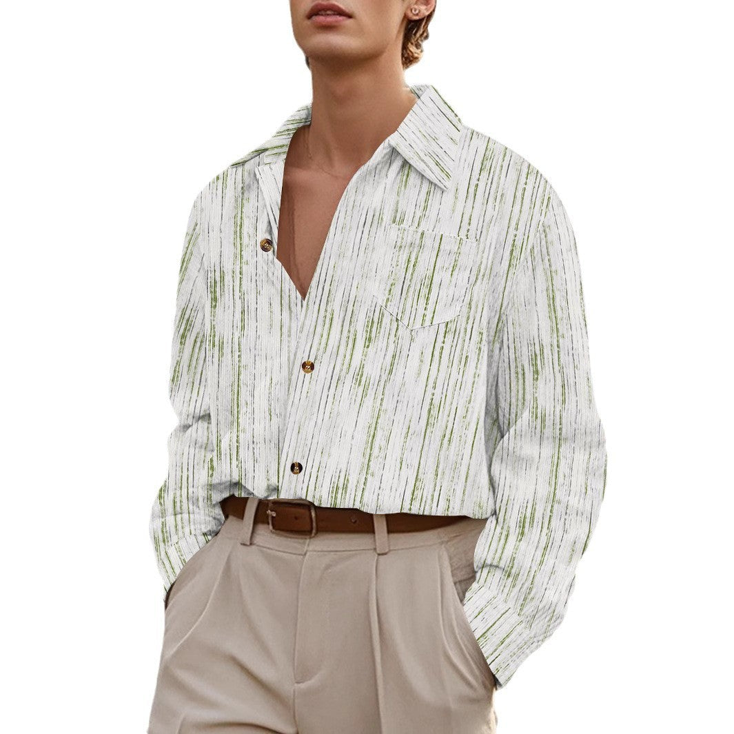 Herren Hemd Elegantes Langarm Hemd mit Struktur-details Modern