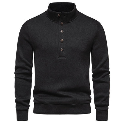 Herren Fleece Pullover Stehkragen mit Taschen Warm