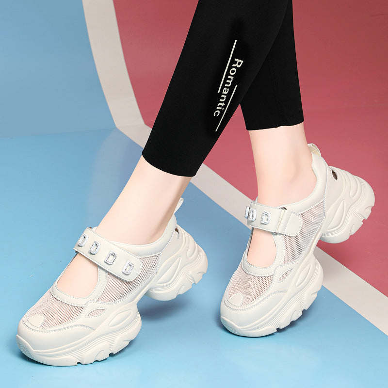 Damen Sneaker Sportlich Komfortabel Mit Verstellbarem Riemen