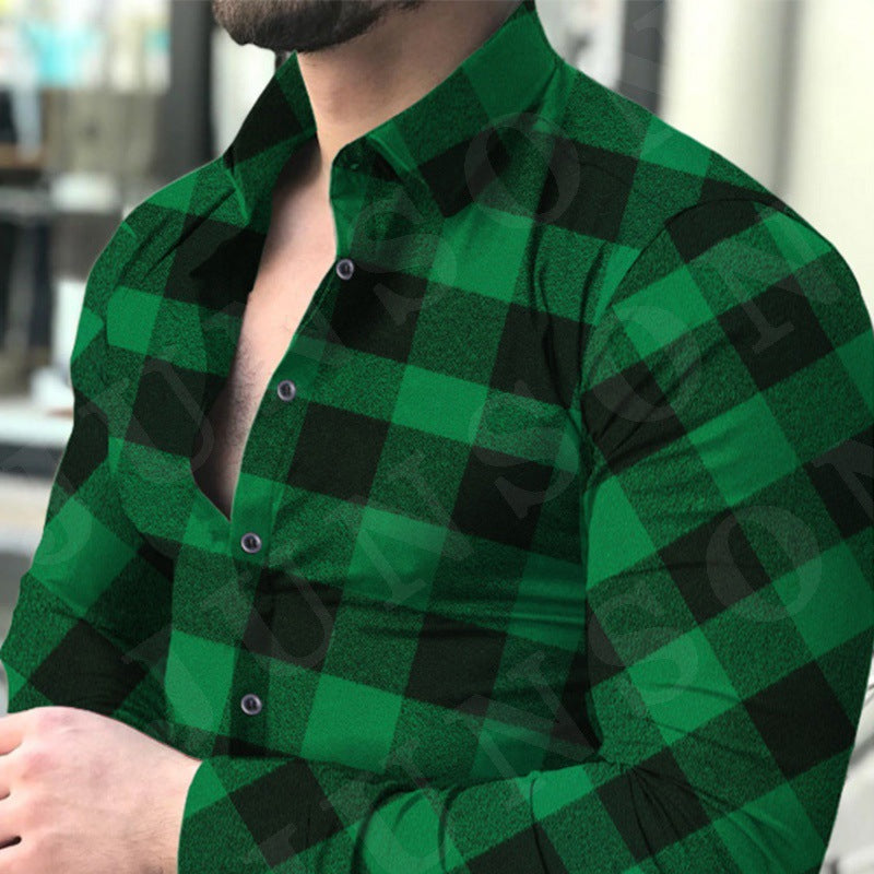 Herren Langarmhemd Karomuster Elegant Berlin Style