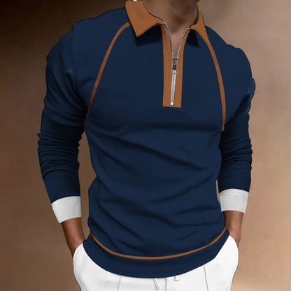 Herren Poloshirt Langarm Modern Sportlich