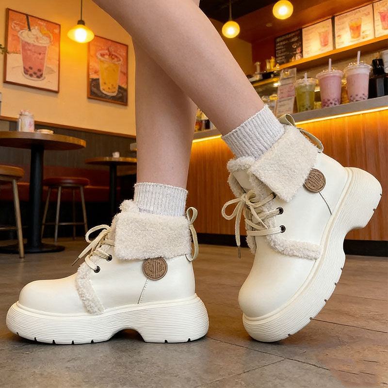 Damen Winterboots Warm Kuschelig Rutschfest Plateau