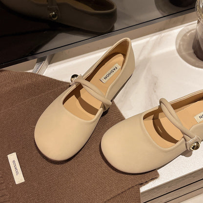 Damen Ballerinas mit Riemchen und weicher Sohle KomfortSchuhe