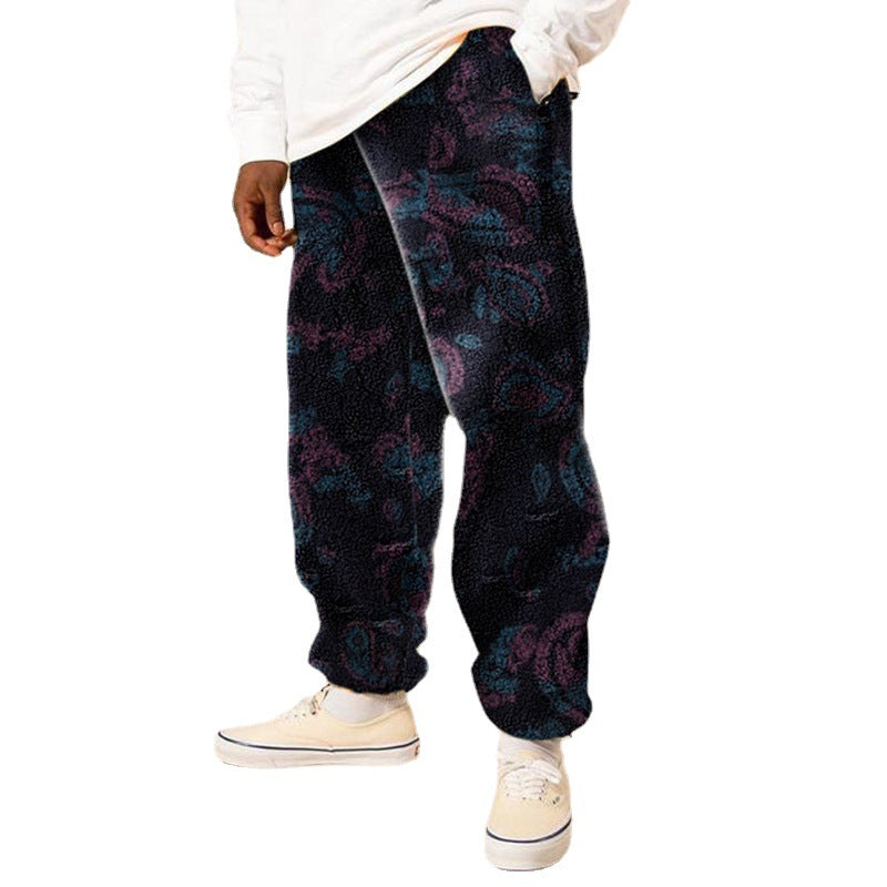Herren Fleecehose Elastisch Mit Floralem Muster Bequem