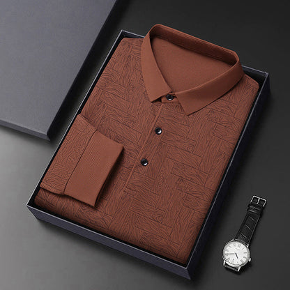 Herren Polohemd Modern mit Strukturdesign und Knöpfe Elegant