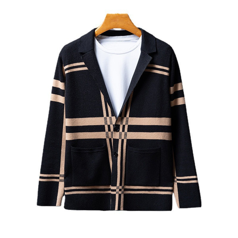 Herren Strickblazer Eleganter Karo Modern - BerlinGlamour