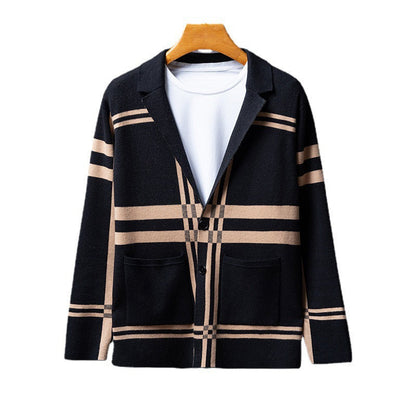 Herren Strickblazer Eleganter Karo Modern - BerlinGlamour