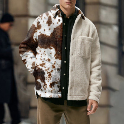 Herren Fleecejacke Warm Mit Taschen Grau