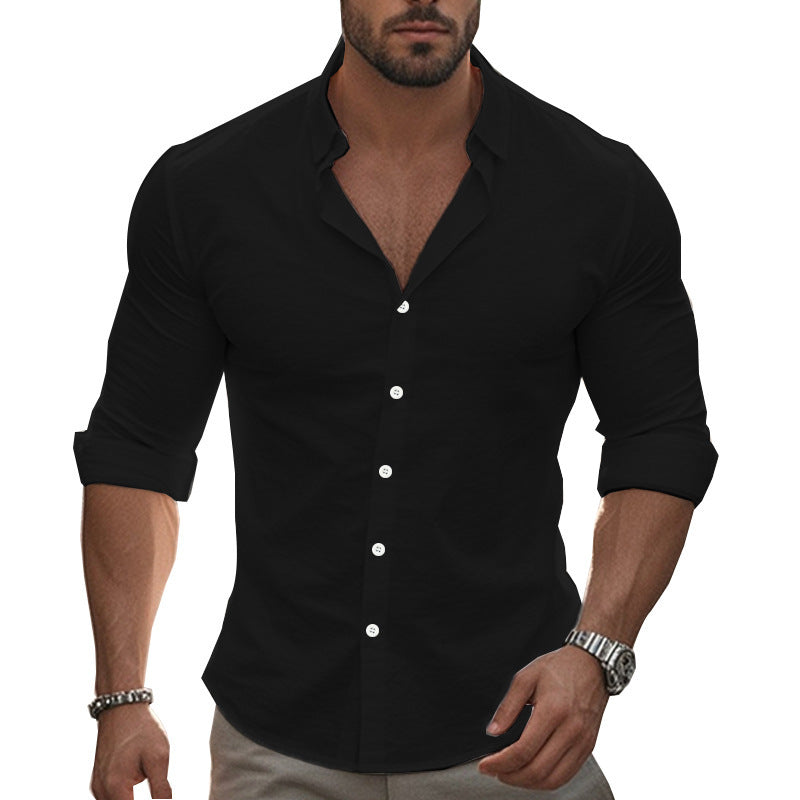Elegantes Herren Langarmhemd Slim Fit Modern